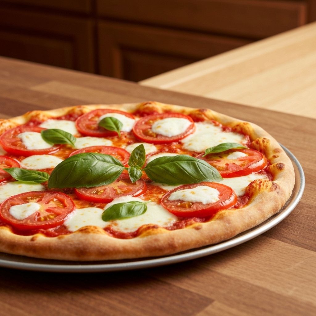 Pizza gourmet con ingredientes frescos