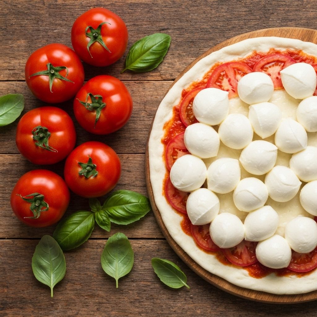 Ingredientes frescos para pizza